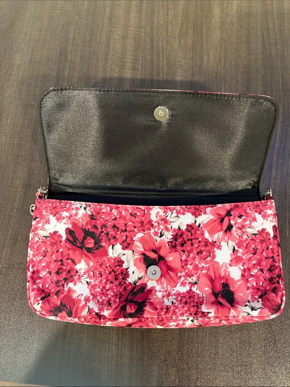White House Black Market Pink Floral Chain-Handle Clutch - Picture 3 of 5